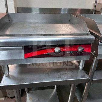 Avantco 177EG24N commercial electric griddle, 24 in, outstanding condition, fully tested, ETL listed, operational, red control panel.