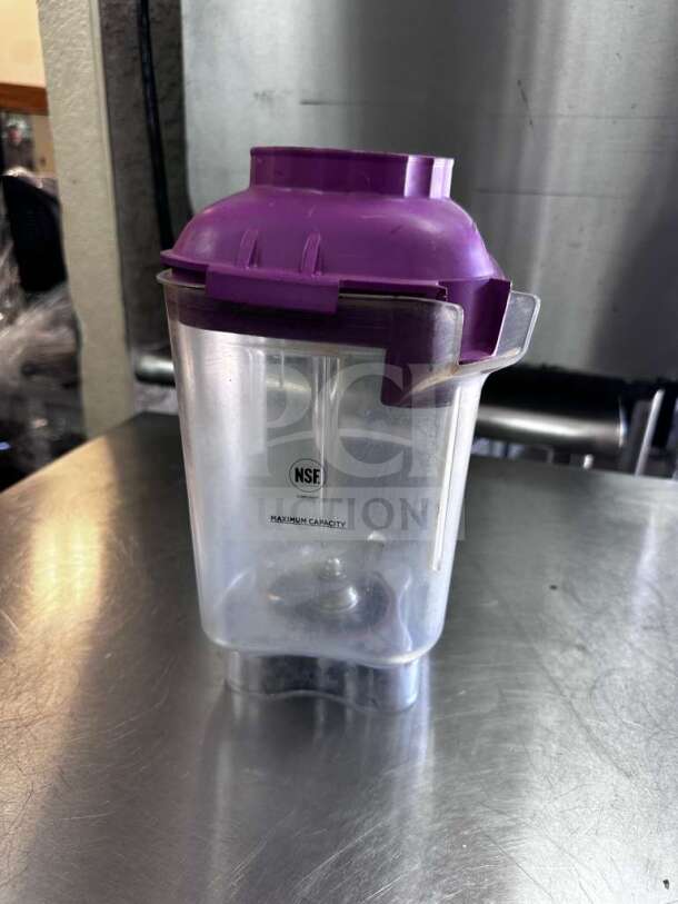 Vitamix Commercial Blender Jar, NSF certified, superior condition, purple lid, fully tested, model VIT-S-JAR-1012.