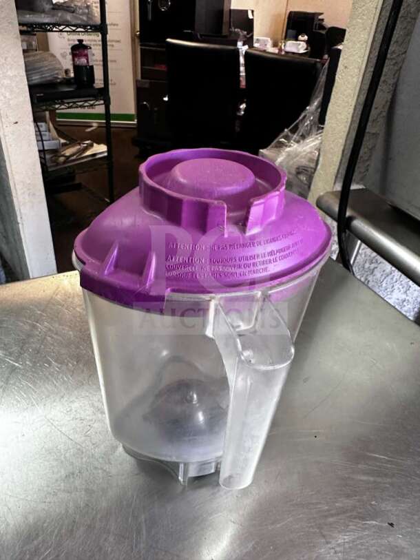 Vitamix Commercial Blender Jar, excellent condition, NSF certified, purple lid, fully tested and operational, VIT-S-JAR-1012.