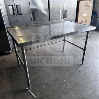 Stainless steel commercial work table, 60"x36", open base, excellent condition, SS-S-TBL-1107, fully inspected.