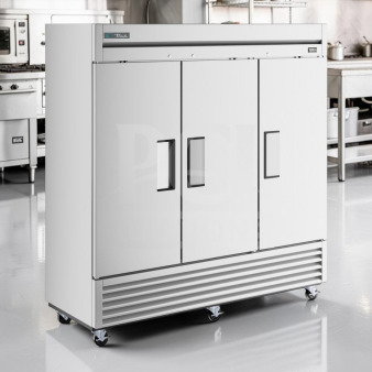 True T-72F 3-door commercial reach-in freezer, stainless steel, 78", immaculate condition, fully tested operational.
