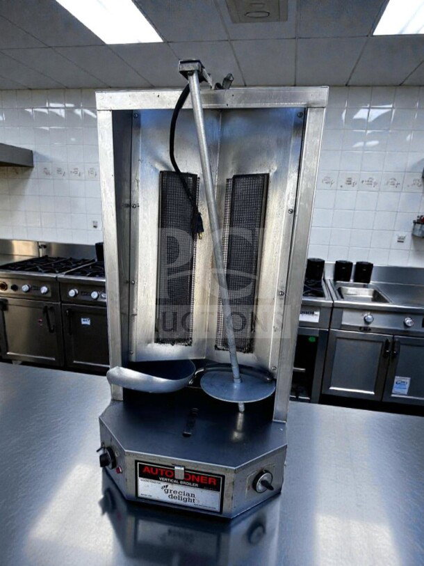Optimal Automatics 3PG Autodoner vertical broiler, natural gas, 65 lb capacity, exceptional condition, fully tested.