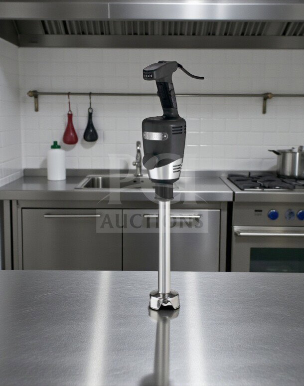 Waring WSB50 12" immersion blender, heavy-duty, 1 HP, brand new, fully operational. Stainless steel shaft, ergonomic handle.