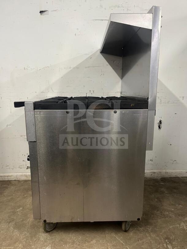 VULCAN 36S-6B 36" 6-burner gas range with standard oven, stainless steel, natural gas, used condition.