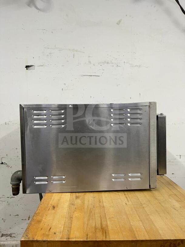 Cleveland 21CET8 Steamcraft® three-pan countertop convection steamer in stainless steel, excellent condition, 208v/1ph.