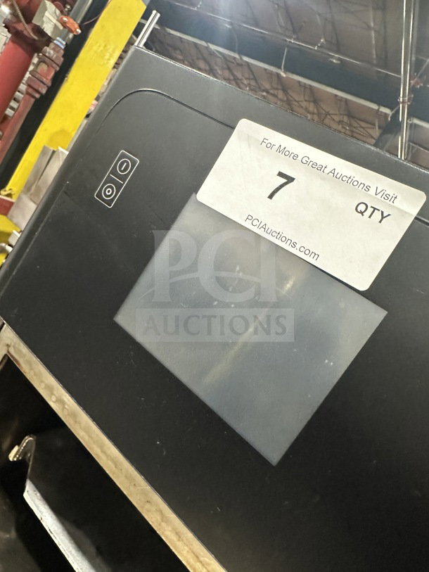 MerryChef Eikon E2S rapid cook oven, black, electric, 208/240V, single phase, serial no. 2106213091351, with auction label.