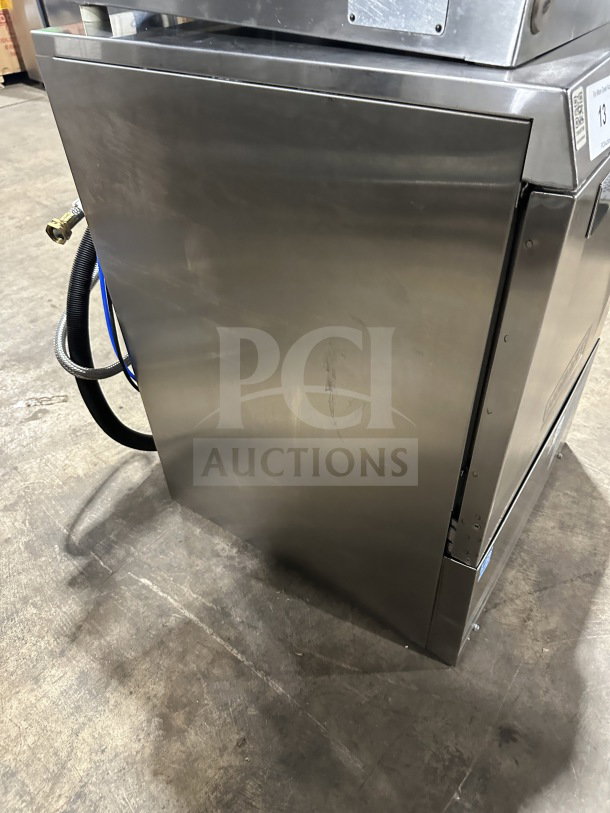 Hobart Advansys LXER commercial stainless steel undercounter dishwasher, Energy Star certified, model visible, good condition.