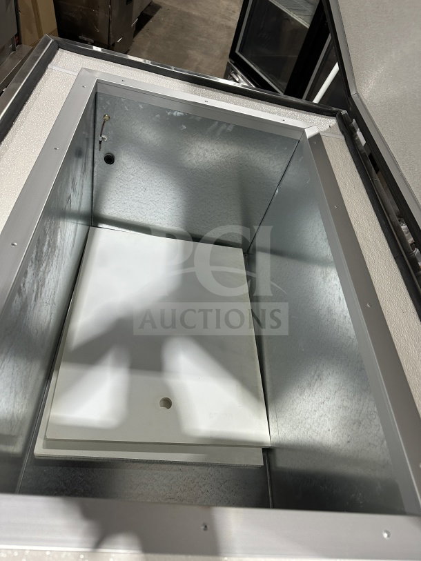 So-Low CA55 Commercial Series white low temp chest freezer, excellent condition, internal view, 115V, SN: 202141693.