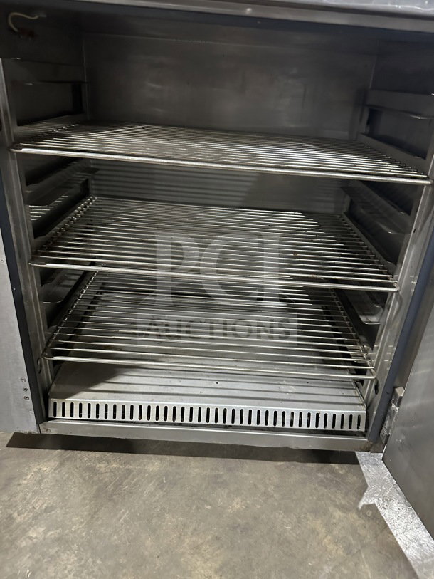 FWE Commercial Stainless Electric Food Warming Cabinet, Model HLCSL18268CHP, single-door, interior racks, SN: 165031501.