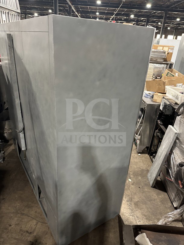 National Refrigeration 3-Door Reach-In Freezer/Refrigerator, Model 14S-96. View-through doors, poly-coated racks, 115V.
