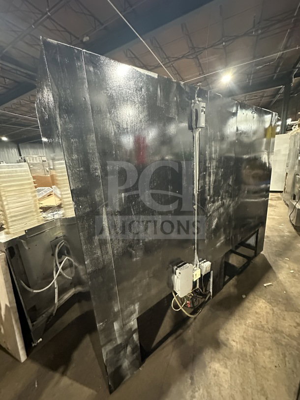 Commercial stainless steel 4-door reach-in refrigerator/freezer, sliding glass doors, poly coated rack, Model 14-S96, 115V.