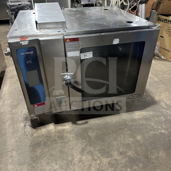 Alto Shaam 714ESG stainless steel combi oven, natural gas, view-through door, model 7.14ESG, SN: 1141047-010, 120V 1Phase.