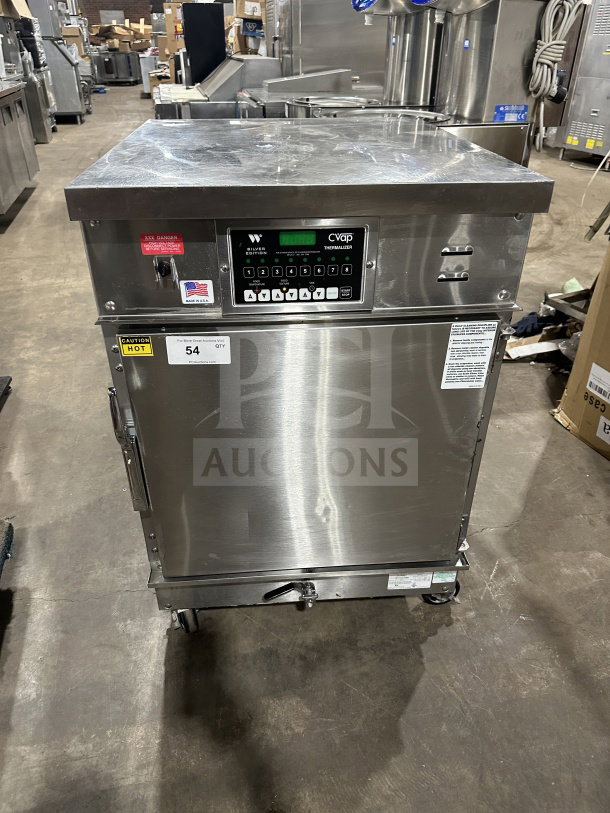 Winston Industries commercial stainless steel undercounter oven, CAT509GJ, CVap Silver Edition, on casters, 208V 3 Phase.
