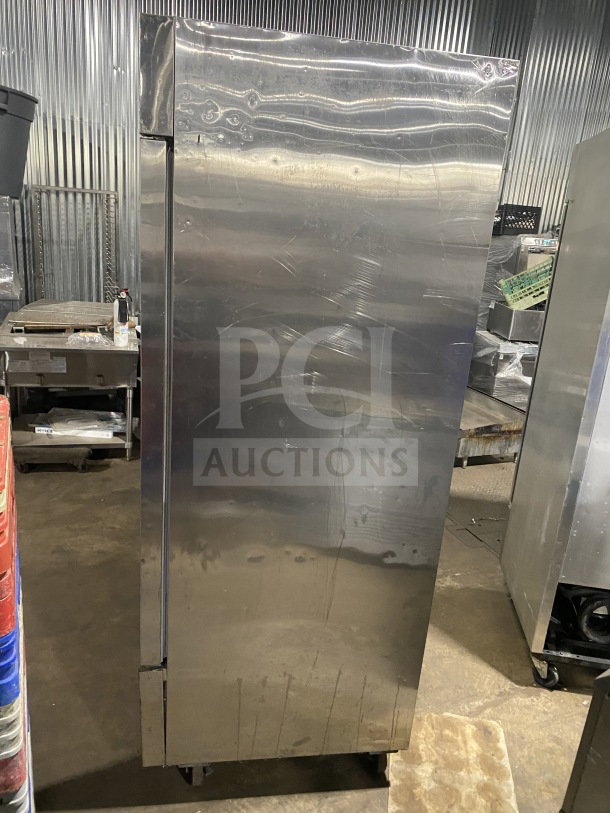 Avantco 2 Door Reach-In Freezer, Model 178A49RHC, Stainless Steel, on Casters, Includes Poly Coated Wire Rack, 115V.