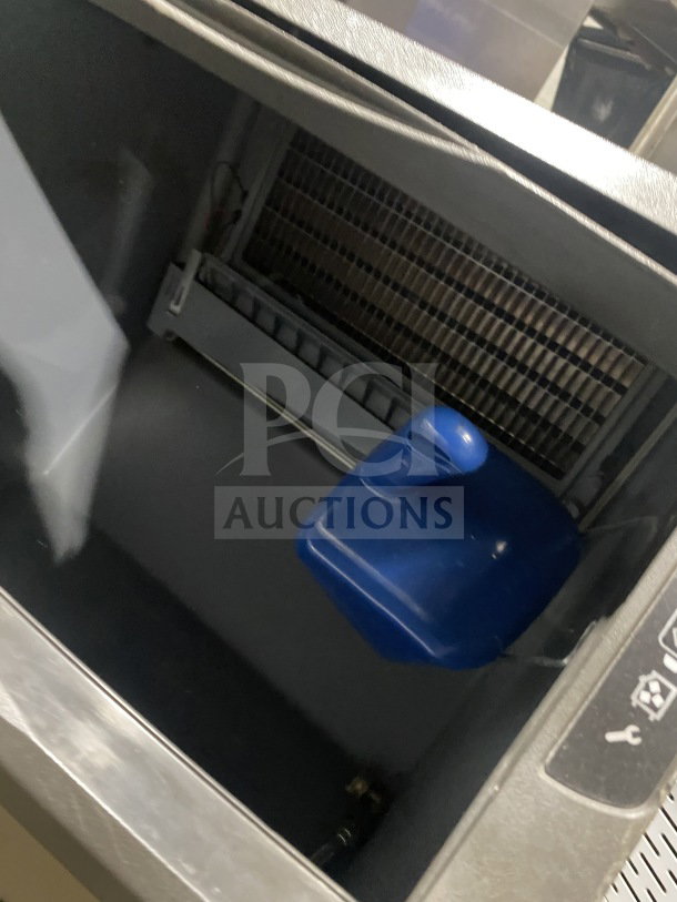 Manitowoc stainless steel undercounter ice maker, model UYF0140A-161B. Includes blue scoop, air-cooled, electric, 115V, 1-phase.