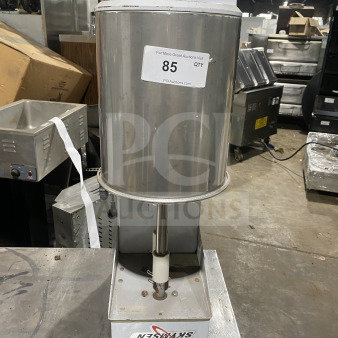 Skymsen commercial ice cream mixer, model BAK-16 SN: 000909. Stainless steel, electric, 110/220V. Countertop design.