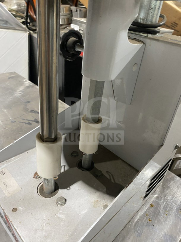 Skymsen BAK-16 stainless steel electric ice cream mixer, model 000909, shown in good condition with visible components.