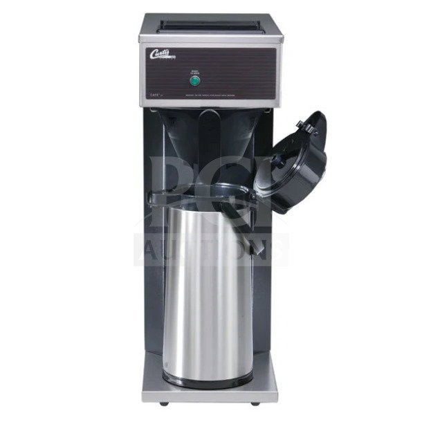 Brand new Curtis countertop coffee brewing machine, model CAFEOAP10A000, 120V, featuring sleek design, durable build.