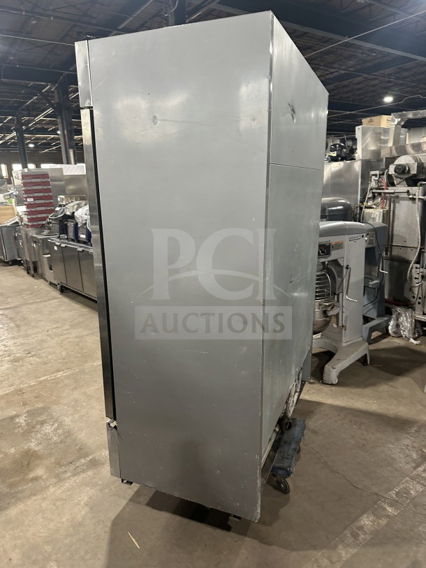 Beverage-Air KF48-1AS commercial 2-door stainless steel freezer, solid build, poly coated rack, 115V 1 phase, SN: 9025103.