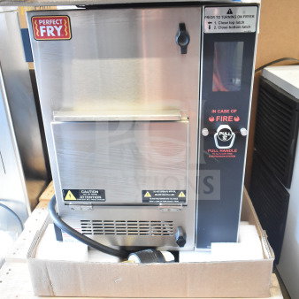Brand new 2024 Perfect Fry PFC730 semi-automatic ventless countertop deep fryer, 240V, 3 phase, scratch and dent condition.