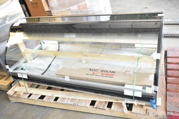 BRAND NEW 2025 Alto Shaam ED3-72 heated display case, stainless steel, 72", 208V, 1 phase, light scratches, on pallet.