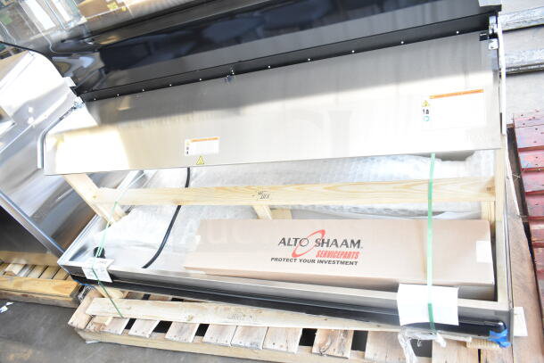 Alto Shaam ED3-72 72" stainless steel heated display case, 208 volts, 1 phase, scratch and dent, new condition.
