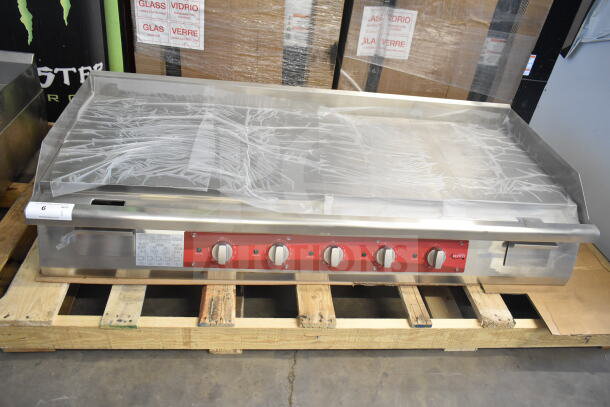 Brand new Avantco 177EG60C 60" electric countertop griddle, scratch and dent condition, 208V, 3-phase.