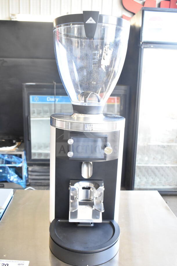 Brand new scratch and dent 2025 Mahlkonig E80W GBS espresso grinder, 4 lb. capacity, white, 120V, 1 Phase.