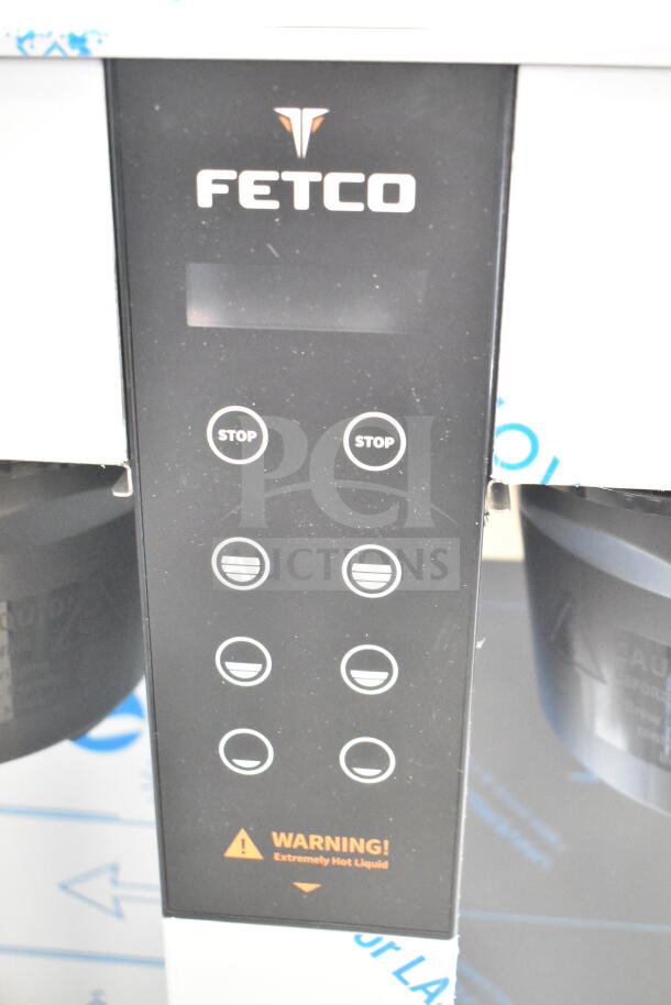 BRAND NEW 2025 Fetco CBS-1252 Plus Series Twin Automatic Digital Coffee Brewer with scratches, plastic brew basket, 208/240V, 1 Phase.