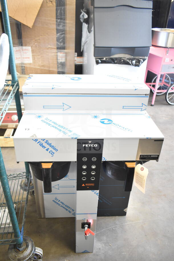 BRAND NEW Fetco CBS-1252 Plus Series Twin Automatic Digital Coffee Brewer, plastic brew basket, 208/240V, 1 Phase.