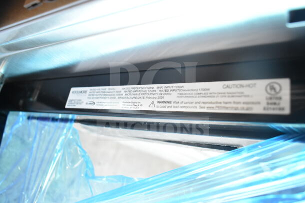 BRAND NEW 2026 KoolMore Reserve 24" Microwave Convection Oven, 3-in-1, 1.6 cu. ft., shown with specifications label.