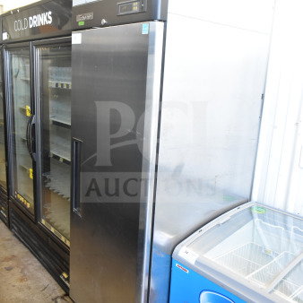Turbo Air M3F24-1-N single door reach-in freezer, on commercial casters, 115V, 1 phase, tested, and working condition.