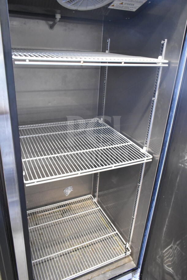 Turbo Air M3F24-1-N single door reach-in freezer with commercial casters, clean interior, tested and working.