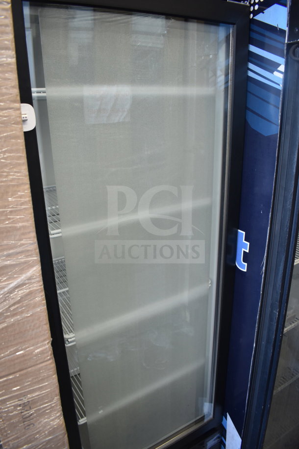 2019 Habco SE18 commercial single door reach-in cooler merchandiser, glass front, 115V, excellent condition.