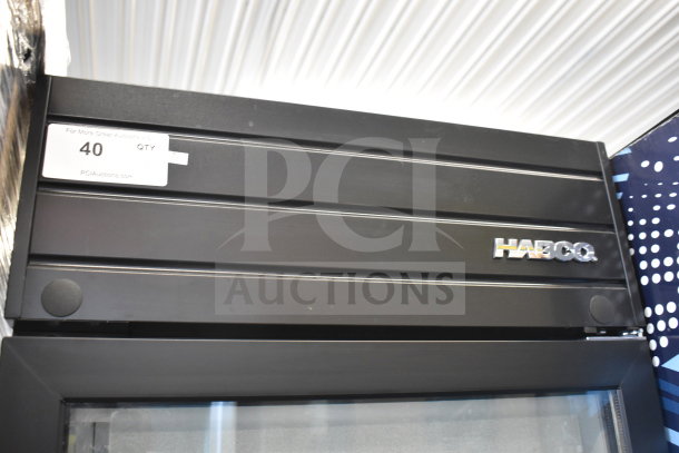 2019 Habco SE18 commercial single door cooler, black finish, 115V, 1 phase, visible brand logo, auction tag "40".