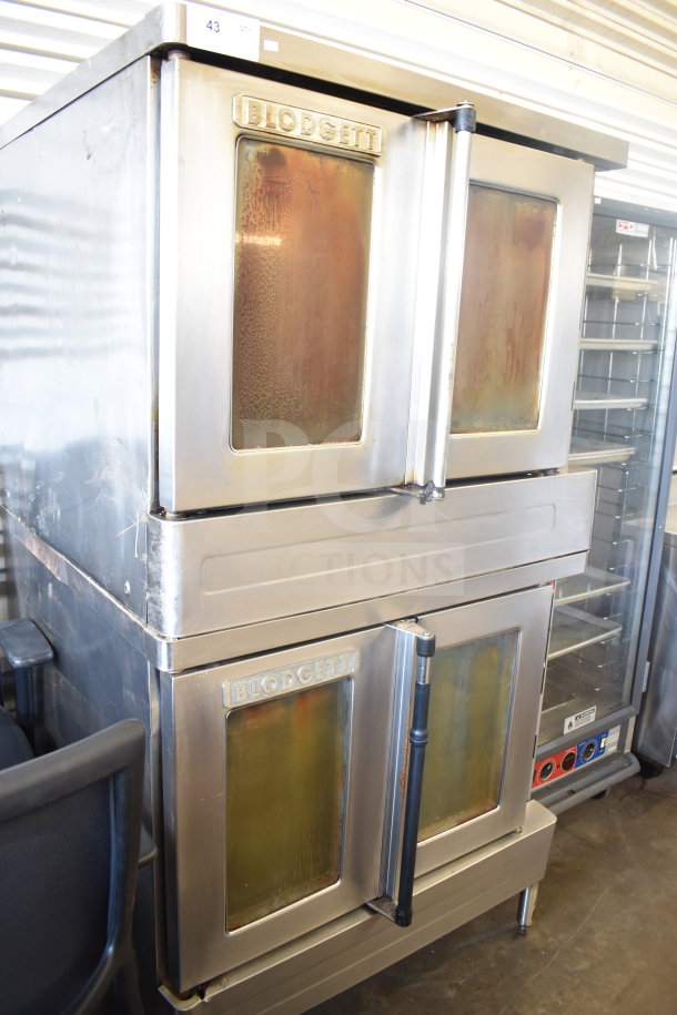 Two 2020 Blodgett BDO-100-G-ES convection ovens with view-through doors, thermostatic controls. 45,000 BTU, used condition.