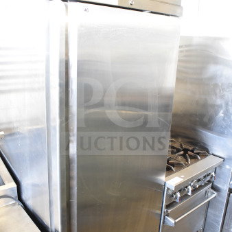 Avantco 178CFD1FF Commercial Single Door Reach-In Freezer, stainless steel, 115V, 1 Phase, visible label.