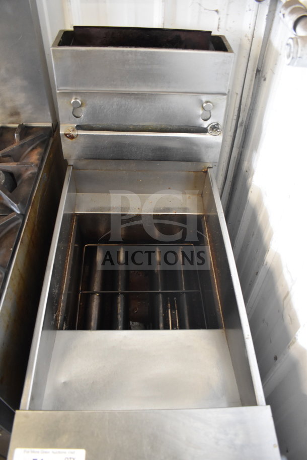 Pitco Frialator commercial deep fat fryer, natural gas, 110,000 BTU, stainless steel, good condition.