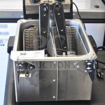 Brand new Waring WDF75RC countertop deep fryer, 8.5 lb capacity, 120V, with minor scratches and dents.