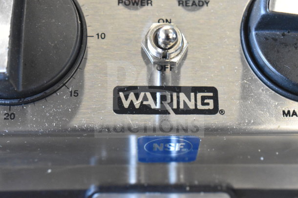 Brand new Waring WDF75RC 8.5 lb. commercial countertop deep fryer, 120V, scratch and dent condition, NSF certified.