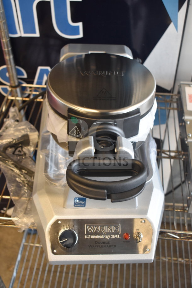 BRAND NEW 2023 Waring WWD200 Non-Stick Double Waffle Maker, 120 Volts, slight dents, stainless steel finish.