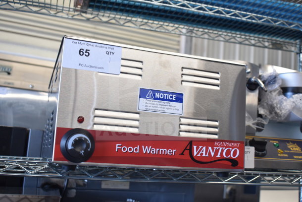 Brand new Avantco 177W50 electric countertop food warmer, 12"x20", 120V, 1 phase. Label advises checking water levels.