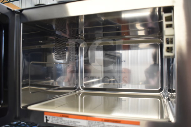 BRAND NEW SCRATCH AND DENT 2026 Solwave 180MW1000D Stainless Steel Commercial Microwave, interior view, 120V.