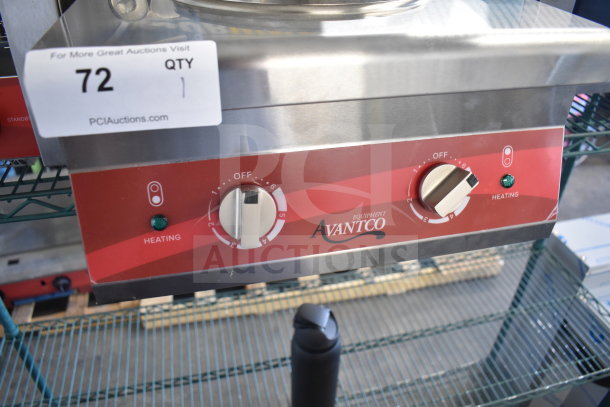 Brand new Avantco 177CER200 dual solid French-style burner. Electric range, scratch and dent, 208/240 volts, 1 phase, tagged item 72.