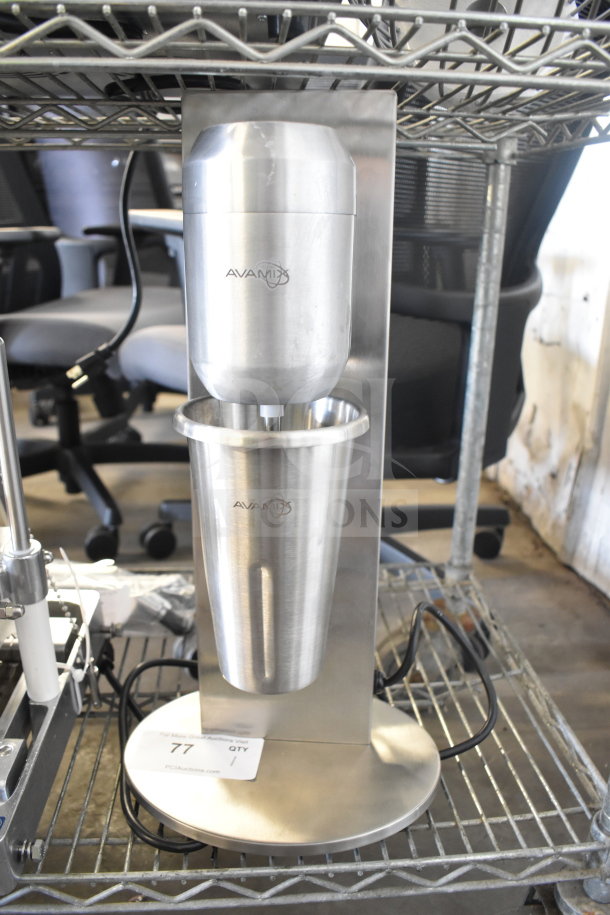 BRAND NEW AvaMix DM-B-10C Milkshake Machine, single spindle, 120V, visible scratches, stainless steel body.