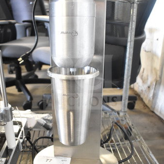 BRAND NEW AvaMix DM-B-10C Milkshake Machine, single spindle, 120V, visible scratches, stainless steel body.