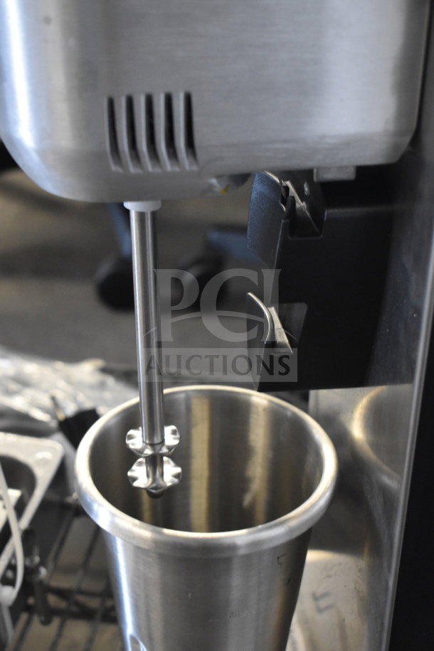 Brand new AvaMix DM-B-10C ADM1 drink mixer, 120V, 1 Phase, stainless steel spindle, slight scratches, freestanding design.