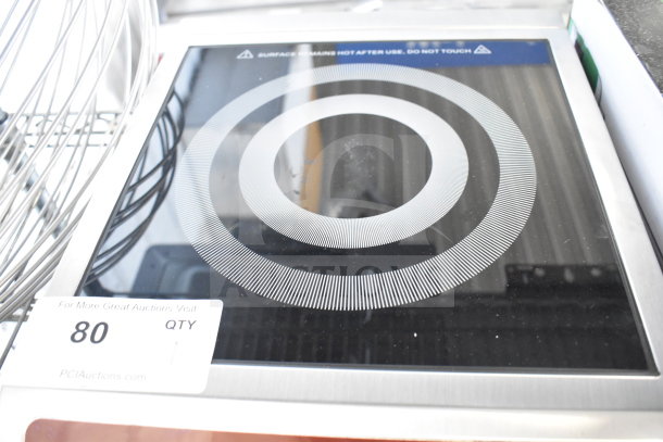 Brand new Avantco 177IC1800 countertop induction range, scratch and dent condition, 120 volts, 1 phase, with visible surface labels.