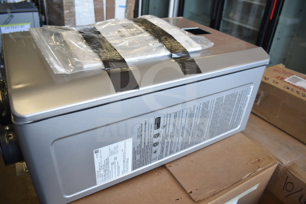 Brand new Rinnai SENSEI RXP199iN tankless water heater, 199,000 BTU, 11 GPM, visible labels, minor scratches.