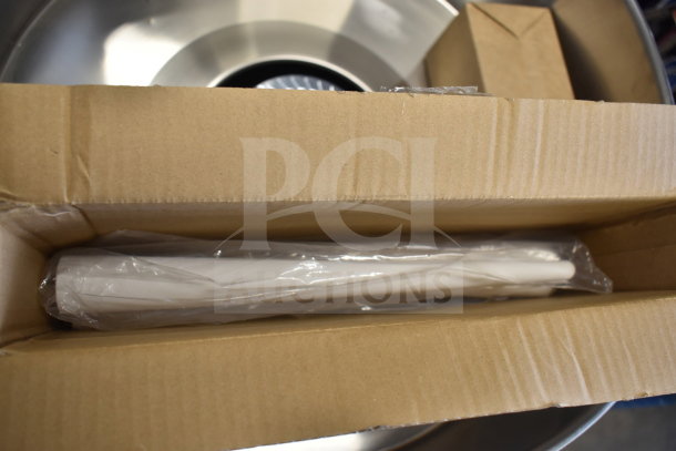 Brand new Carnival King 382CCM21CT cotton candy machine with 21" stainless steel bowl in packaging. Includes cart.
